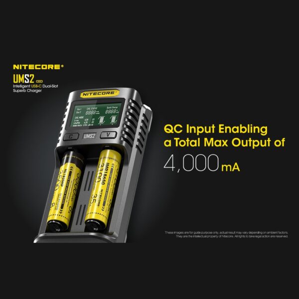 Nitecore UMS2 雙槽智慧快充充電器 USB-C - 圖片 2 Nitecore UMS2 雙槽智慧快充充電器 USB-C - 圖片 2