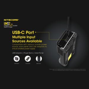 Nitecore UMS2 雙槽智慧快充充電器 USB-C - 圖片 6 Nitecore UMS2 雙槽智慧快充充電器 USB-C - 圖片 6